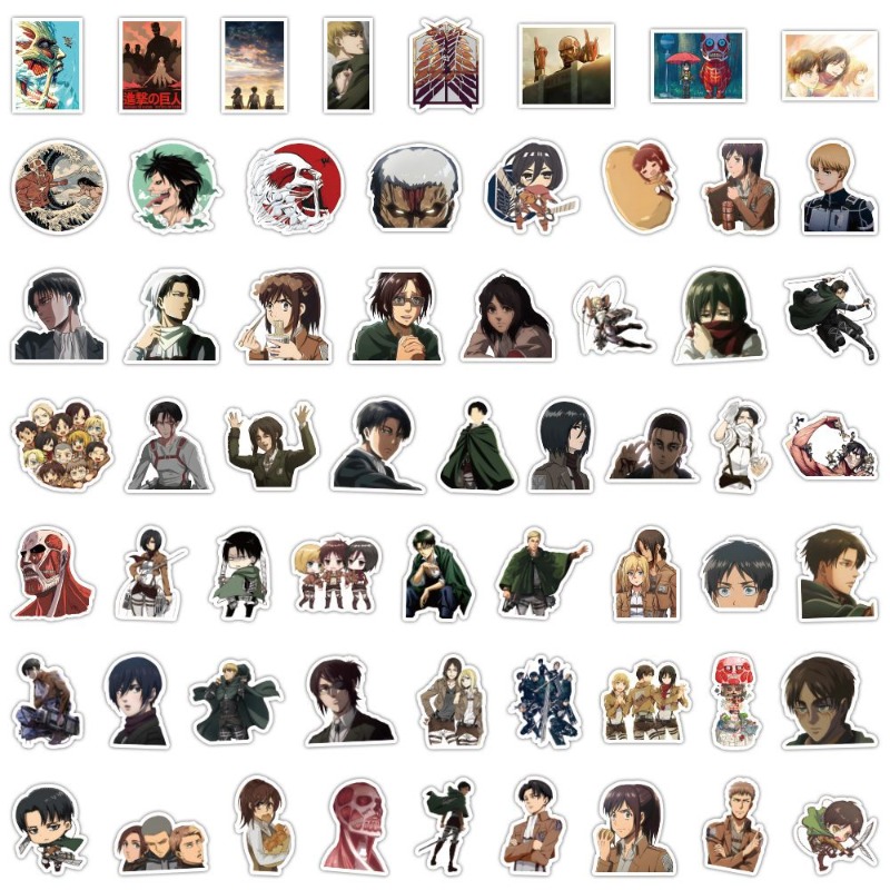 Laptop Accessories Diy - 60 Pezzi Adesivi Anime Attack on