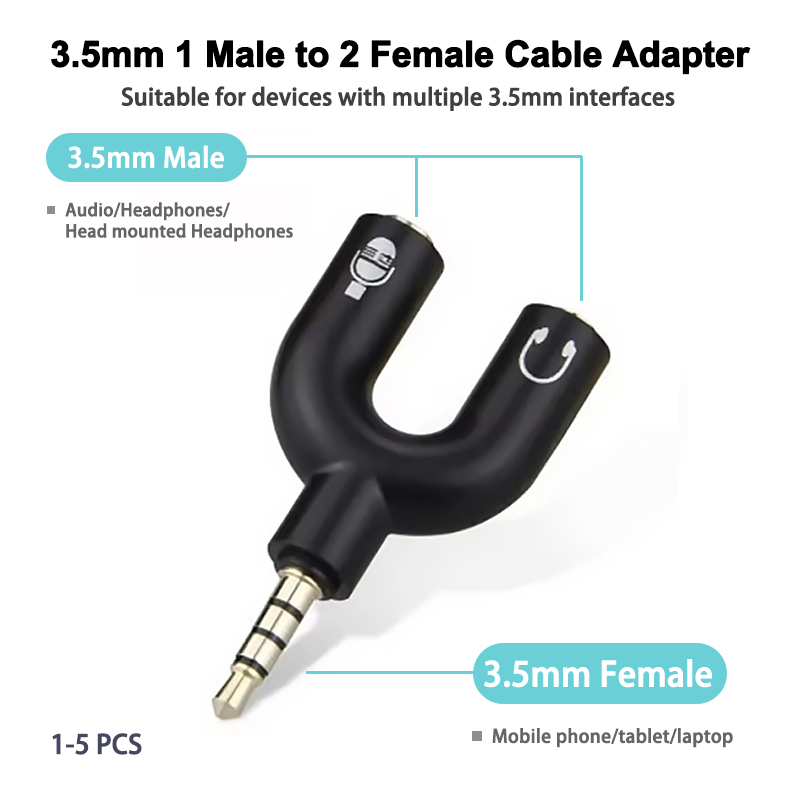 Laptop Accessories Headphones - Adattatore per microfono splitter per cuffie
